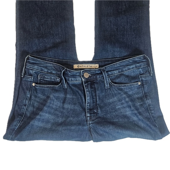 Athleta Jeans Womens 2 Blue Dark Wash Skinny Stretch Denim Mid Rise Casual - Picture 4 of 8